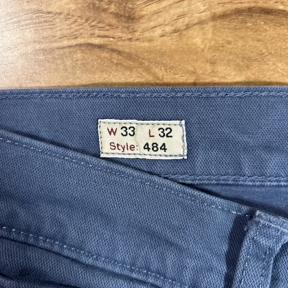 J.Crew Jeans Men's 33x32(34x26) Blue 484 Stretch Kurabo Denim Hemmed Tapered Leg